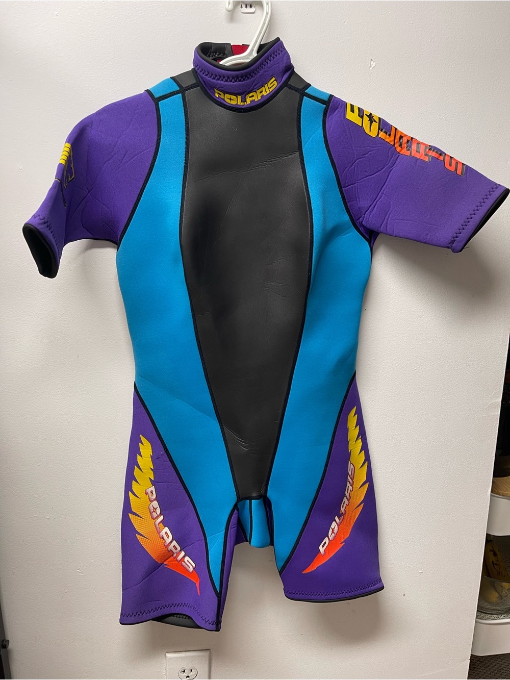 Polaris USA Made Women’s Wetsuit Short Length Neoprene Black Purple Retro 90s S